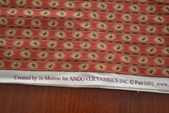 By 1/2 Yd, Black & Tan Floral Stripes on Rust & Brown Cotton/Andover/Morton,B127