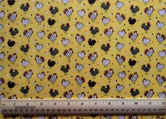 Fabric Traditions Red Black White Chickens Hens Roosters 1/4 yard cotton fabric