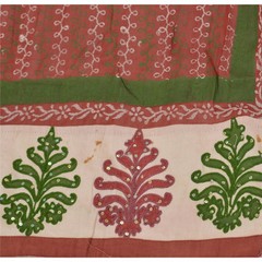 Sanskriti Vintage Pallu Fabric Chiffon Silk Design Hand Beaded Decor Craft