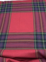 Scottish Tartan Double Sided Fabric Wool Plaid Burgundy Blue Yellow Green 4YDx62