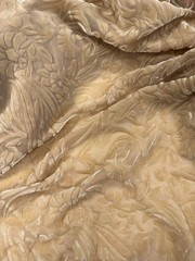 GOLDEN BROWN Floral Burnout Hand Dyed Silk Velvet Fabric