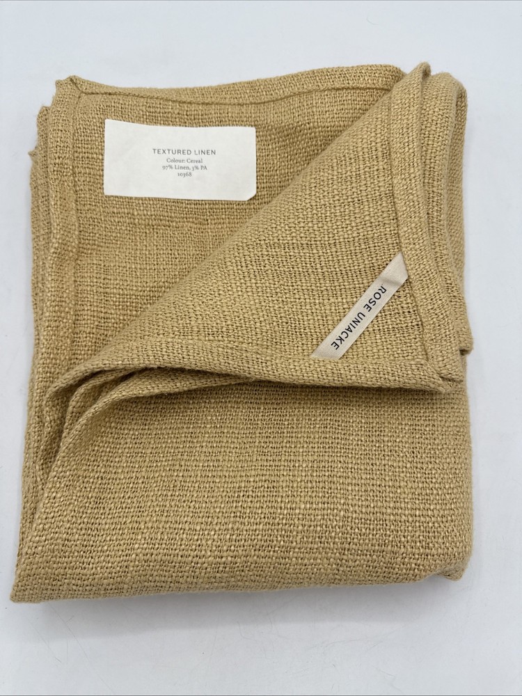 Rose Uniacke Textured Linen Swatch Color Cereal 52”x40” Fabric 10368