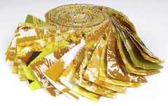 Yellow Floral Artistic 100% Cotton Precut Fabric Strips Jelly Roll Pad Bundles