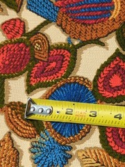 Vtg Mid Century Upholstery Fabric JCPenney Bird Floral Blue Batik Twill BTY NEW