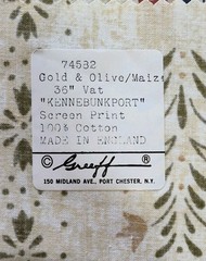 Vintage GREEFF Fabric Sample Kennebunkport 36 In x 33 In Screen Print Cotton