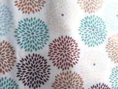 Multi Flower Starburst on White Metallic Copper Cotton Quilt Fabric~2 Yards 30″