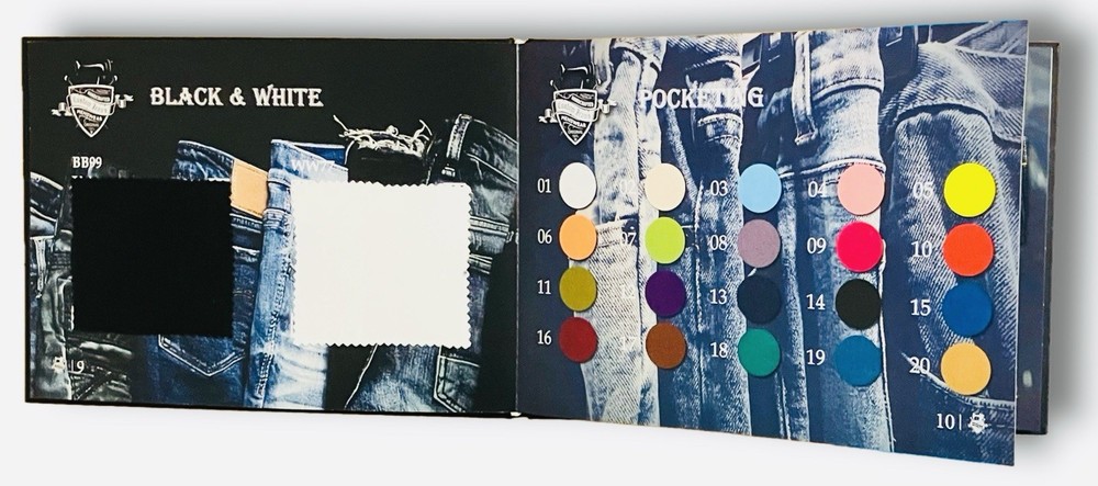 Custom Jeans Menswear Denim Fabric Swatch Sample Book Tailor Design Textile Kit