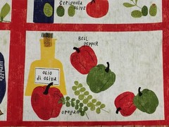 Cotton Cut & Sew Cooking Italiano set of 4 PLACEMATS Fabric Panel