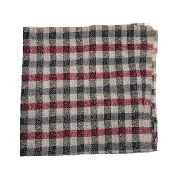 VTG 70’s Geometric Generic Remnant Red Black Grey Square Pattern 1 Yd Cotton Bld