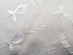 2.1 Yards White Embroidered Fabric Poly Cotton Blend Chevron Vine Floral 76×44