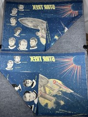 VTG 20 Years of Star Trek Fabric Curtains USS Enterprise Cotton Blue Set of 2