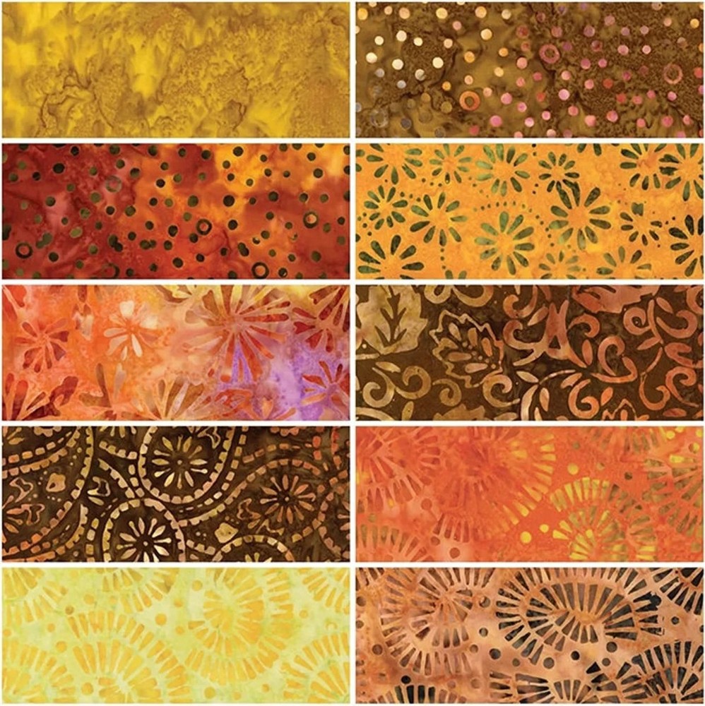 10 Fat Quarters ~ Harvest Palette ~ Benartex Batiks