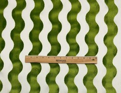 SCHUMACHER THE WAVE VELVET LETTUCE GREEN HIGH END FABRIC BY 1/2(0.5) YARD 52″W