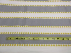 4+ yds Linen Fabric Gray White Striped Yellow Dots Dotted Lines Home Décor