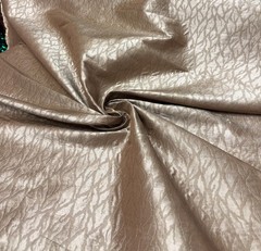 Silk Jacquard Brocade Fabric: Goldfish Beige Leaf Design – 54″ Wide