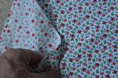 35″ Long, Vintage, Red & Green Calico on White Quilt Cotton, P1809