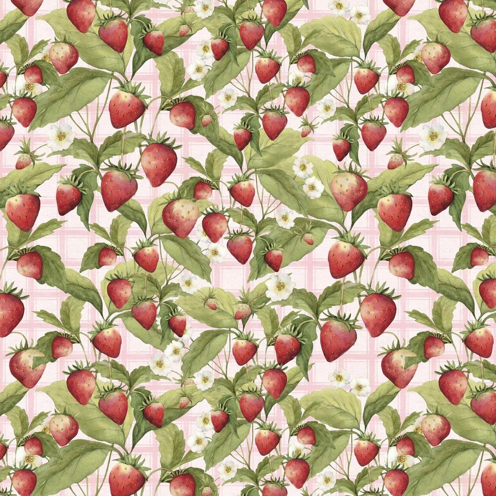 LUMIN – White Owl Textiles – Patchwork Picnic by Susan Winget – Strawberries –