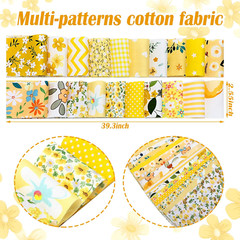 40 Pcs Summer Bee Floral Cotton Jelly Roll Yellow Black Stripe Fabric Strips …