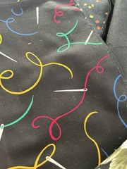 Lot of Black Quilt Fabric Remnant Scraps Almost 9 Oz Cotton Dark F65