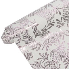 YYOUMING White Floral Faux Leather Roll 12×54″