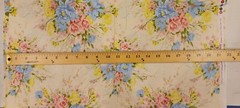 2 Yards 1″ Country Floral Blue/Yellow 100% Cotton Quilting Fabric Single Piece