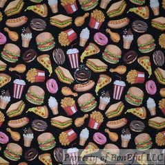 BonEful Fabric FQ Cotton Quilt White Rainbow Fruit Stripe Strawberry Blue*berry