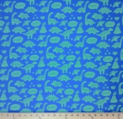 4-Way Stretch Knit Dinosaurs Roar 58″ Wide Cotton/Spandex Fabric by Yard D343.34