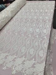 Off White Guipure Venice Medium to Heavy Weight Lace Fabric by the Yard Floral