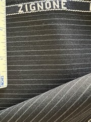 NEW MADE IN ITALY Reda 3.2M/3.5YD Wool Suiting Fabric Dark Blue Black Stripes
