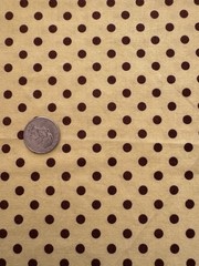 Chocolate Brown Polka Dot on Chartreuse Cotton Fabric Remnant 14” x 28”