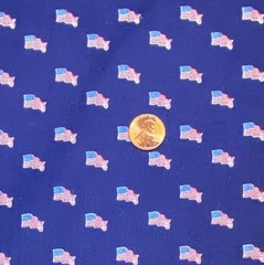 American Flags on Blue 4th of July Patriotic Fabric, BTHY
