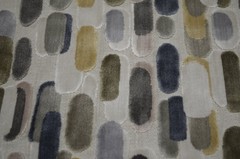 Capsules 952 Stone Gold Blue Green Geometric Velvet Covington Upholstery Fabric