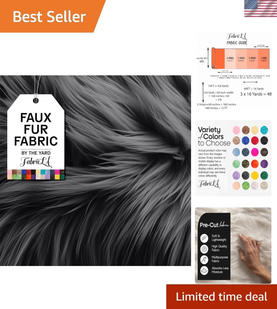 Explore Luxurious Dark Gray Faux Fur – 36″ x 60″ for Elegant Upholstery & Crafts