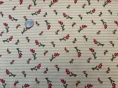 Beige Floral Print Cotton Fabric Ro Gregg Northcott Christmas Tea 36×40″ F116
