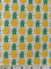 Golden Yellow Pineapples on White – Quilt Fabric – Fat Quarter
