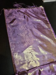 23 Yd Duochrome Lamé Fabric Purple And Gold In 4 Pieces For Decor Craft Sewing