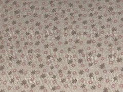 By 1/2 Yd Stars & Circles Tiny Print Neutral Cream Pink Cotton Quilt Fabric BTHY