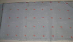 5/6 yard light blue fabric with pink hearts and white dots 31″ x 44″