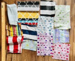 Assorted Colors Cotton Polyester & Other Fabric Pieces For Arts & Craft Hearts