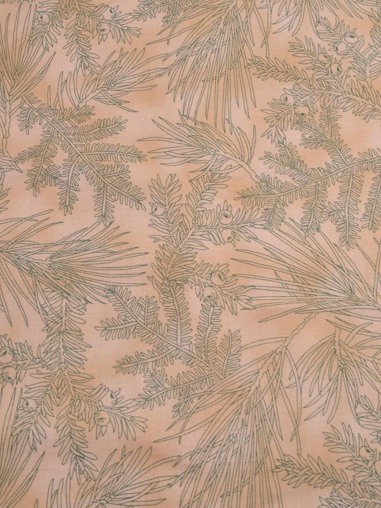 100% cotton Christmas quilt fabric Hoffman International green pine needles 2+yd