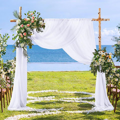 2 Panels Wedding Arch Draping Fabric 30″ X 20Ft 30″W X 240″L (Pack of 2) White