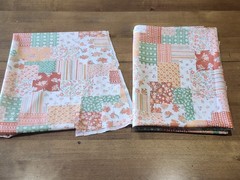2 Piece VTG Unused Poly Floral Patchwork Print Material Stretch Lots Of Goodness