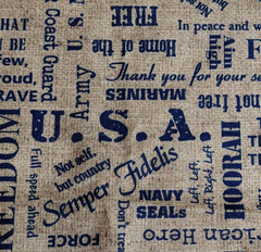 Moda Cotton Fabric BECAUSE OF THE BRAVE Brown US Military Navy Army 44″W x 1 Yd