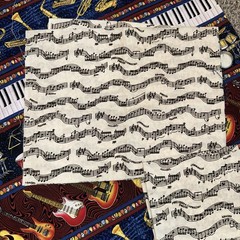 Vtg Musical Fabric Rock On for Avlyn Fabrics 2yds Guitar Drums Cotton