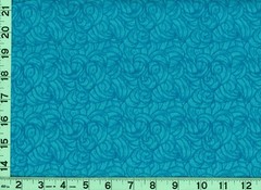 Dark Teal Curls on Light Teal Quilting &Sewing Fabric by the Yard #379