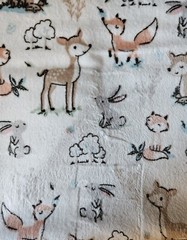 Crafter’s Square Soft Plush Fleece Fabric Fat Quarter – New – White Woodlands
