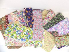 Floral Squares, Remnants & Strips, 100% Cotton Fabric – 2 lbs 11 oz Bundle