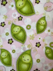 Fabric -OOP Stitched Garden Green Babies In Pea Pods Heather Rosa Camelot 36×44”