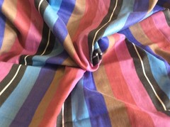 MULTI-COLORED 7/8″ WIDE STRIPED COTTON-45″W- 1 YARD