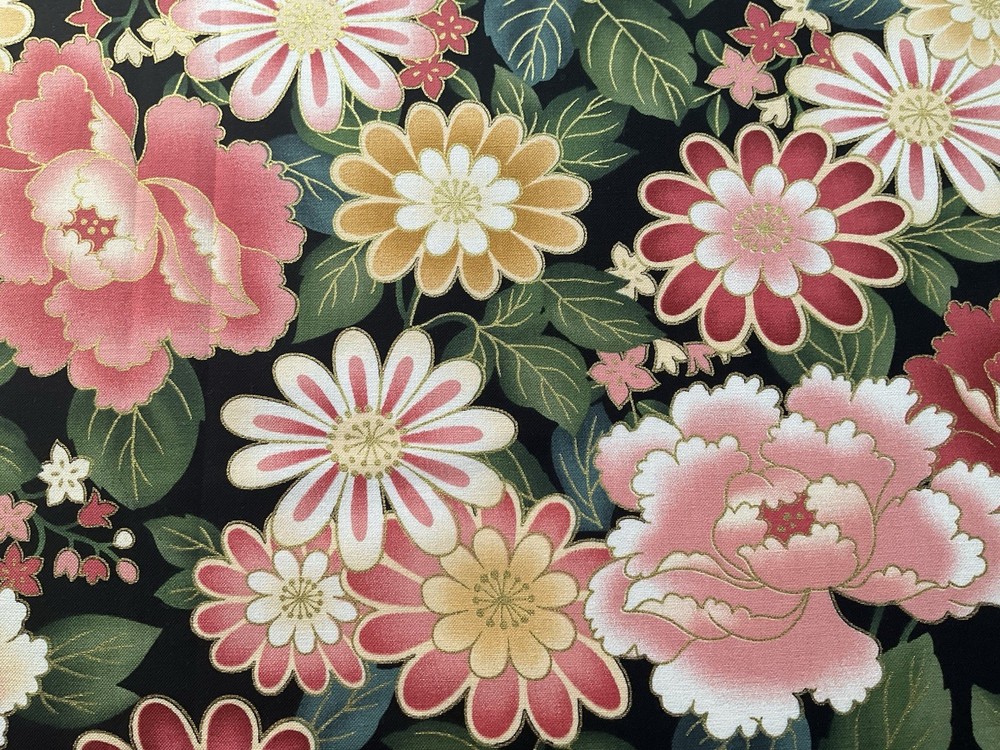 Fabric Oriental Pink Flower 43”x 36”By Red Rooster Fabric 970